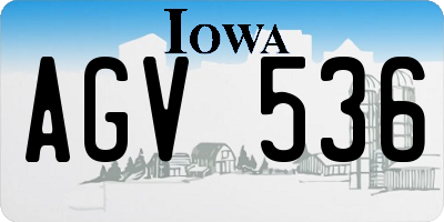 IA license plate AGV536