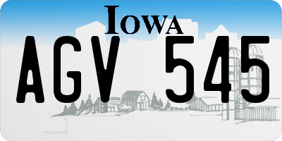 IA license plate AGV545