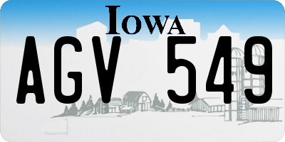 IA license plate AGV549