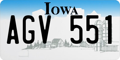 IA license plate AGV551