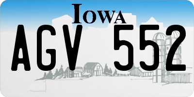 IA license plate AGV552