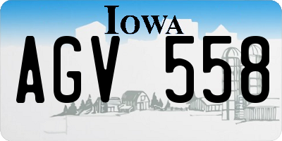 IA license plate AGV558