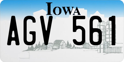 IA license plate AGV561