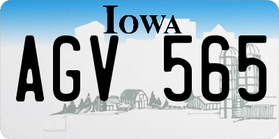 IA license plate AGV565