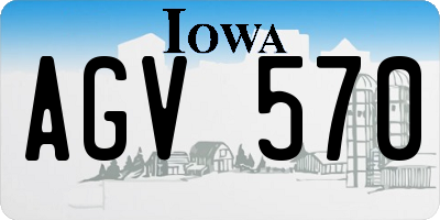 IA license plate AGV570