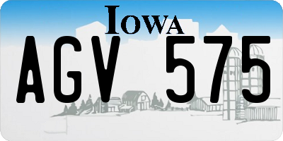 IA license plate AGV575