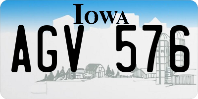 IA license plate AGV576