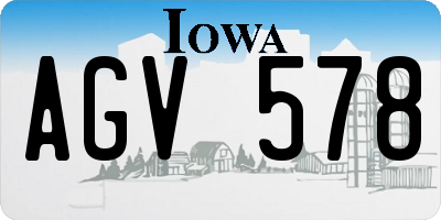 IA license plate AGV578