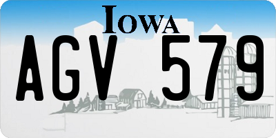 IA license plate AGV579