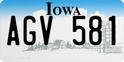 IA license plate AGV581
