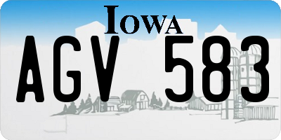 IA license plate AGV583