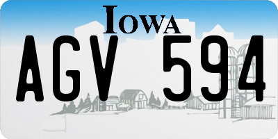 IA license plate AGV594