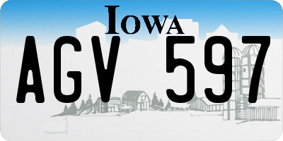 IA license plate AGV597