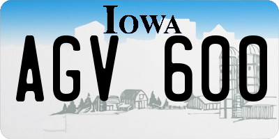 IA license plate AGV600