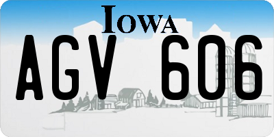 IA license plate AGV606