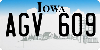 IA license plate AGV609
