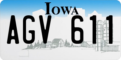 IA license plate AGV611
