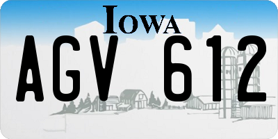 IA license plate AGV612