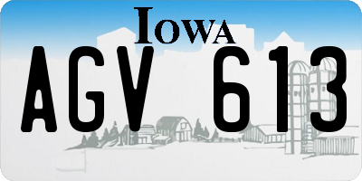 IA license plate AGV613