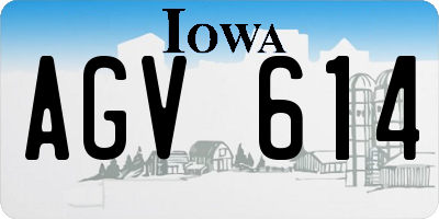 IA license plate AGV614