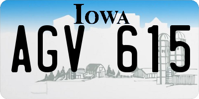 IA license plate AGV615