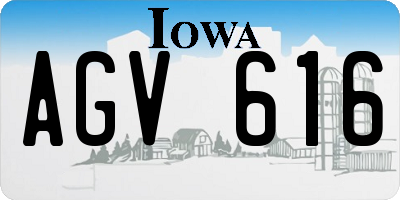 IA license plate AGV616