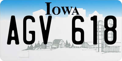 IA license plate AGV618