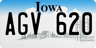 IA license plate AGV620