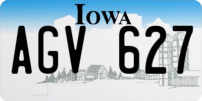 IA license plate AGV627