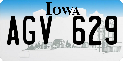 IA license plate AGV629