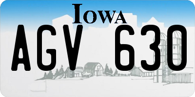 IA license plate AGV630