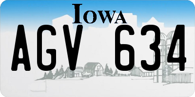 IA license plate AGV634