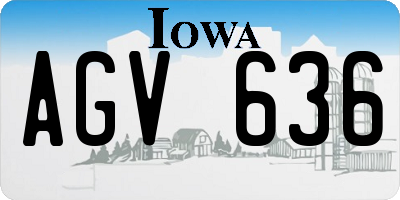 IA license plate AGV636