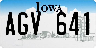 IA license plate AGV641