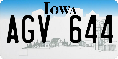 IA license plate AGV644