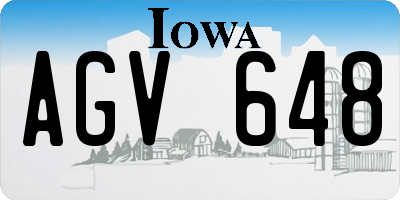 IA license plate AGV648