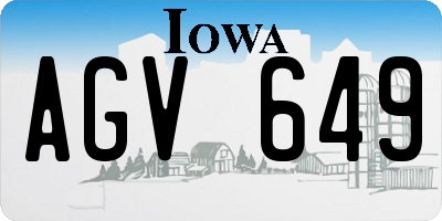 IA license plate AGV649