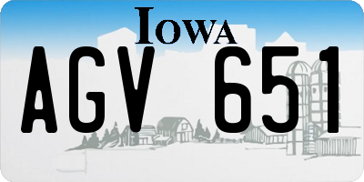 IA license plate AGV651