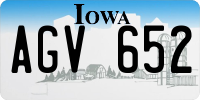 IA license plate AGV652