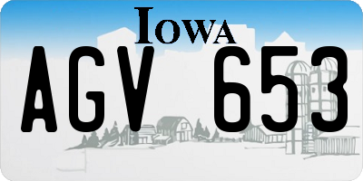 IA license plate AGV653
