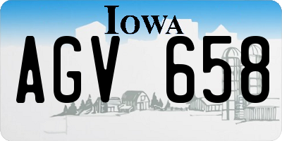 IA license plate AGV658