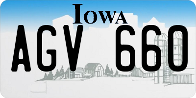 IA license plate AGV660