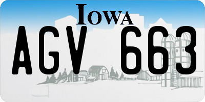 IA license plate AGV663