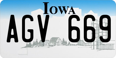 IA license plate AGV669