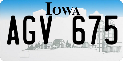 IA license plate AGV675