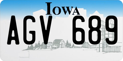 IA license plate AGV689