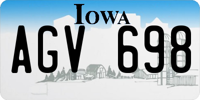 IA license plate AGV698