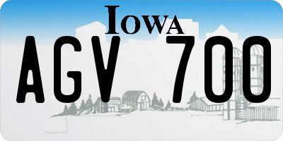 IA license plate AGV700