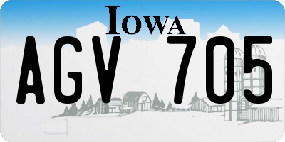 IA license plate AGV705