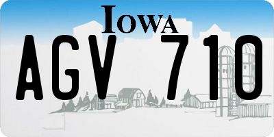IA license plate AGV710